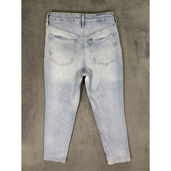 Old Navy Jeans Womens 6 Blue High Rise O.G. Straight Stretch Distressed - Picture 2 of 9